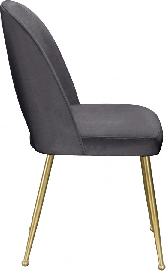 Logan Velvet Upholstered Dining Chair in Grey, Set of 2 - 990Grey-C