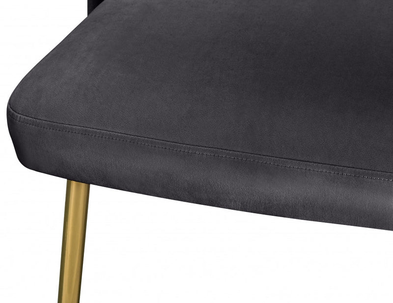 Logan Velvet Upholstered Dining Chair in Grey, Set of 2 - 990Grey-C