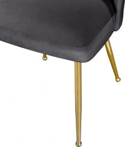 Logan Velvet Upholstered Dining Chair in Grey, Set of 2 - 990Grey-C