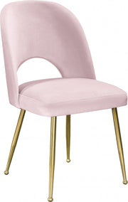 Logan Velvet Upholstered Dining Chair in Pink, Set of 2 - 990Pink-C