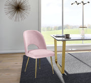 Logan Velvet Upholstered Dining Chair in Pink, Set of 2 - 990Pink-C