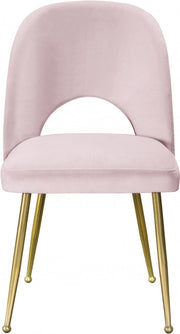 Logan Velvet Upholstered Dining Chair in Pink, Set of 2 - 990Pink-C