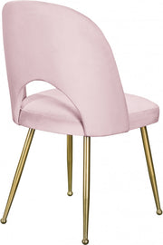 Logan Velvet Upholstered Dining Chair in Pink, Set of 2 - 990Pink-C