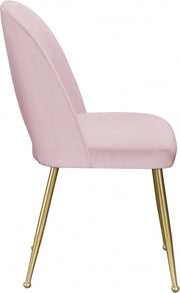 Logan Velvet Upholstered Dining Chair in Pink, Set of 2 - 990Pink-C