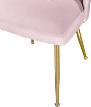 Logan Velvet Upholstered Dining Chair in Pink, Set of 2 - 990Pink-C
