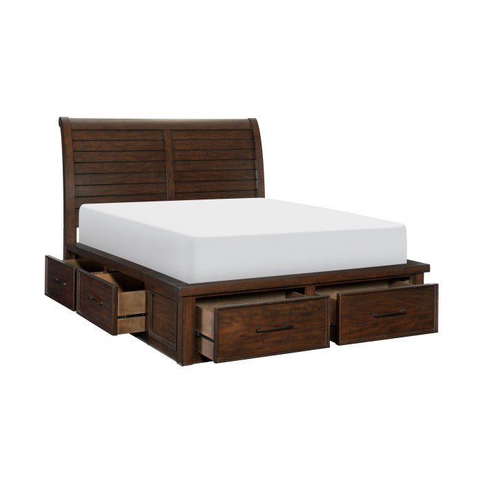 Logandale Brown Sleigh Storage Platform Bedroom Set - Gate FurnitureBedroom Set