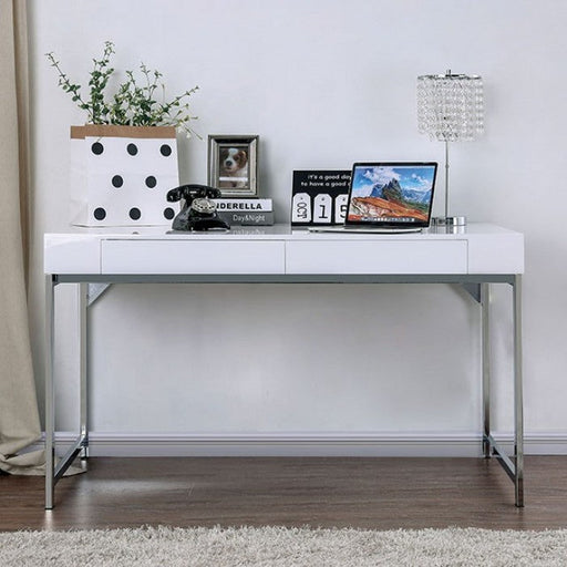 Loke White/Chrome Desk - CM-DK5204