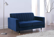 Lola 60" Velvet Upholstered Loveseat in Blue - 619Navy-L