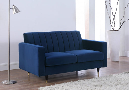 Lola 60" Velvet Upholstered Loveseat in Blue - 619Navy-L