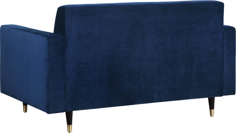 Lola 60" Velvet Upholstered Loveseat in Blue - 619Navy-L
