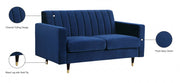 Lola 60" Velvet Upholstered Loveseat in Blue - 619Navy-L