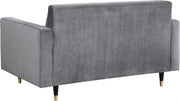 Lola 60" Velvet Upholstered Loveseat in Grey - 619Grey-L