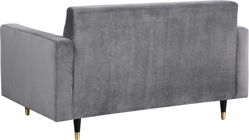 Lola 60" Velvet Upholstered Loveseat in Grey - 619Grey-L