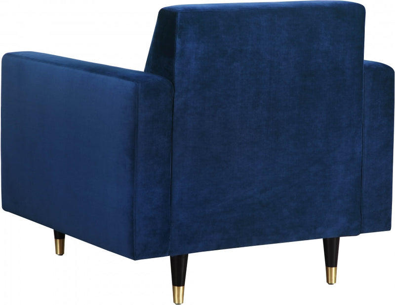 Lola Velvet Upholstered Chair in Blue - 619Navy-C