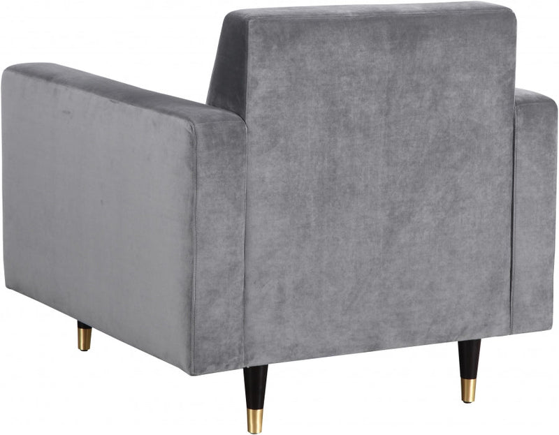 Lola Velvet Upholstered Chair in Grey - 619Grey-C