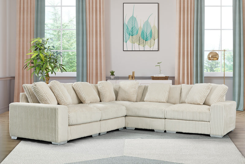London Cream 5-pc Sectional - LNDN-CRM-5-PC-SC