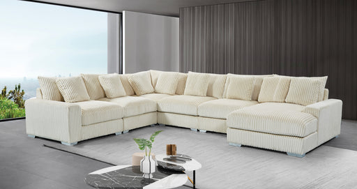 London Cream 6-pc Sectional Raf Chaise - LNDN-CRM-6-PC-SC-RF-