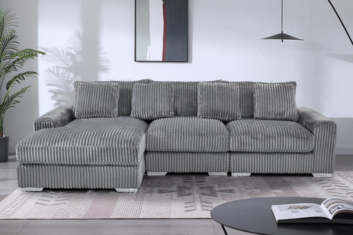 London Gray 3-pc Sectional Laf Chaise - LNDN-GY-3-PC-SC-LF-C