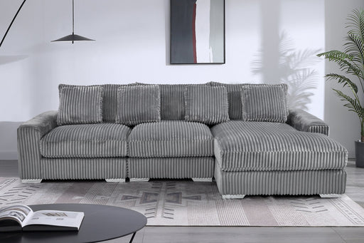 London Gray 3-pc Sectional Raf Chaise - LNDN-GY-3-PC-SC-RF-C