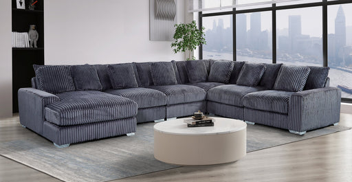 London Gray 6-pc Sectional Laf Chaise - LNDN-GY-6-PC-SC-LF-C