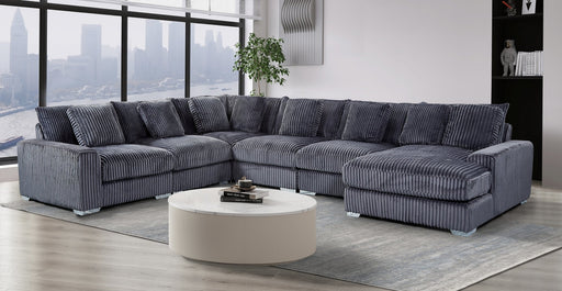 London Gray 6-pc Sectional Raf Chaise - LNDN-GY-6-PC-SC-RF-C