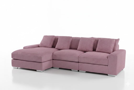 London Pink 3-Pc Sectional LAF Chaise - LNDN-PK-3-PC-SC-LF-C