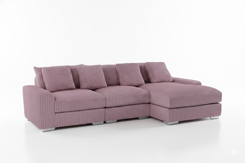 London Pink 3-Pc Sectional RAF Chaise - LNDN-PK-3-PC-SC-RF-C