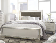 Lonnix Silver Queen LED Upholstered Panel Bed - Gate FurnitureQueen Bed