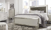 Lonnix Silver Queen LED Upholstered Panel Bed - Gate FurnitureQueen Bed
