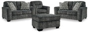 Lonoke Gunmetal 2 Loveseats, Oversized Chair and Ottoman - 50504U7