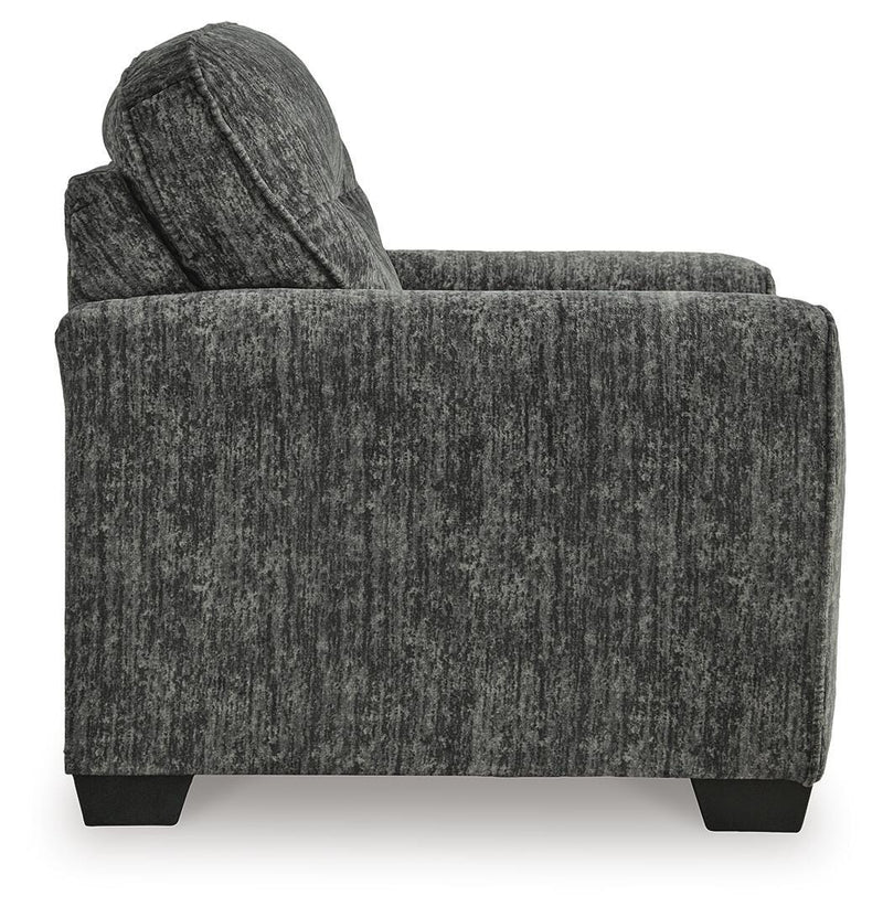 Lonoke Gunmetal Loveseat, Oversized Chair and Ottoman - 50504U10