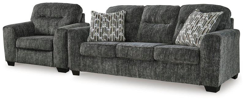 Lonoke Gunmetal Sofa and Oversized Chair - 50504U11