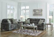 Lonoke Sofa and Loveseat in Gunmetal - PKG015438
