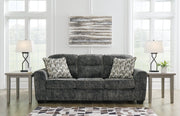 Lonoke Sofa, Loveseat, Chair and Ottoman in Gunmetal - PKG015439