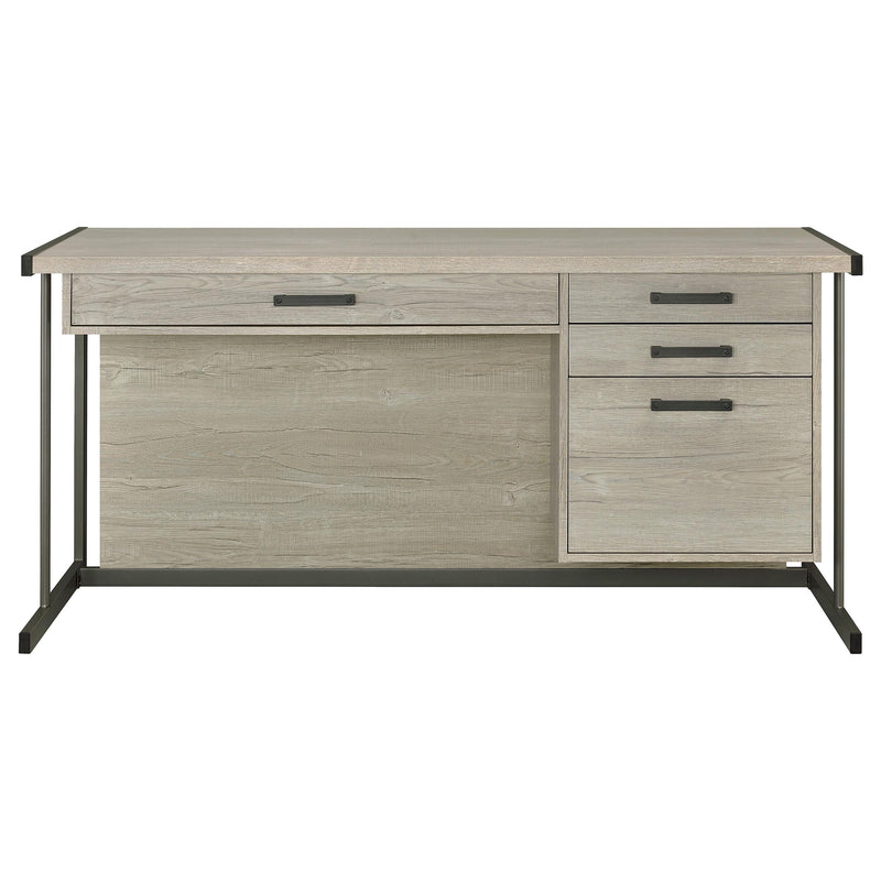 Loomis 60-inch 4-drawer Computer Desk Whitewashed Grey - 805881