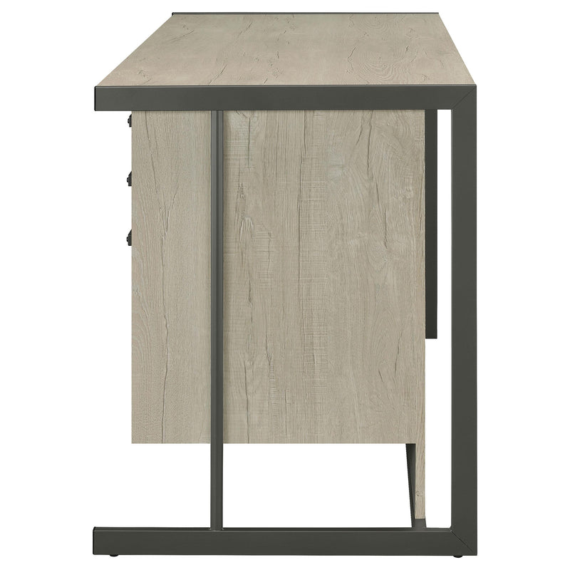Loomis 60-inch 4-drawer Computer Desk Whitewashed Grey - 805881