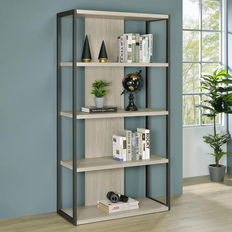 Loomis 72-inch 4-shelf Bookshelf Whitewashed Grey - 805883