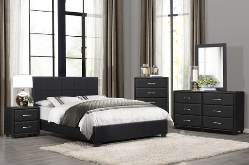 Lorenzi Black Upholstered Platform Bedroom Set - Gate FurnitureBedroom Set