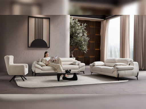 Lorenzo 3-pieces (Sofa & Loveseat & Chair) Livingroom Set in Cream - 200-ST-LOR-SOFT01-321