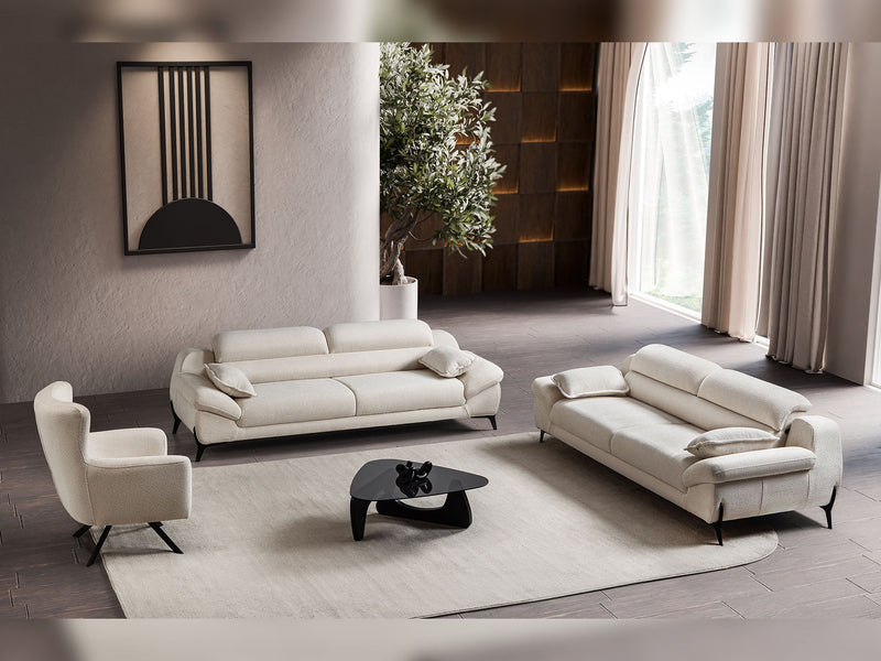 Lorenzo 3-pieces (Sofa & Loveseat & Chair) Livingroom Set in Cream - 200-ST-LOR-SOFT01-321