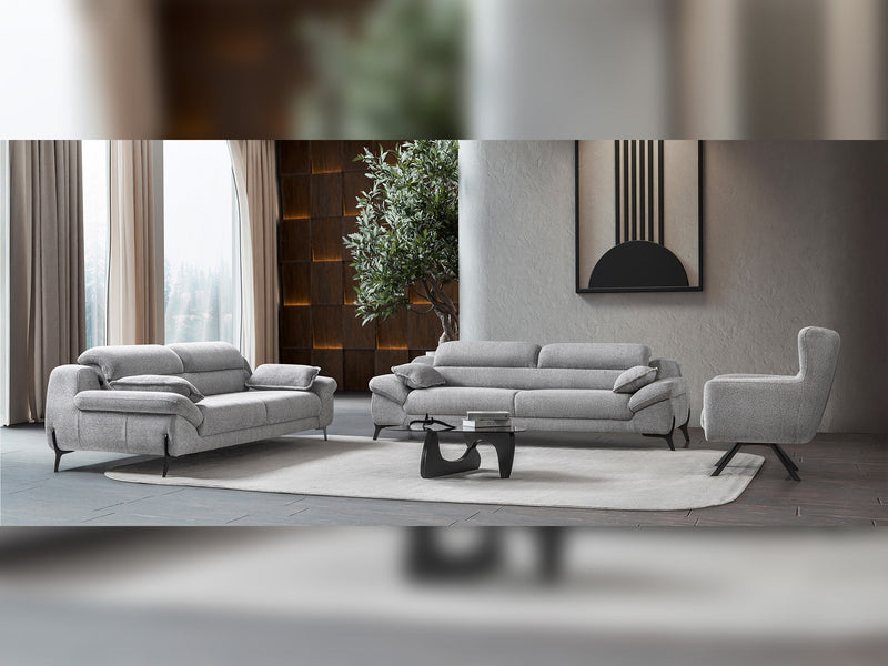 Lorenzo 3-pieces (Sofa & Loveseat & Chair) Livingroom Set in Grey - 200-ST-LOR-SOFT13-321