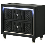 Lorient 2-drawer LED Nightstand with USB Black - 223162
