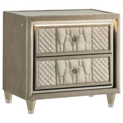 Lorient 2-drawer LED Nightstand with USB Ivory and Camel - 222662