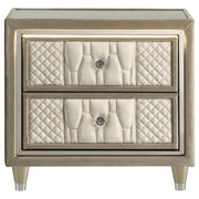 Lorient 2-drawer LED Nightstand with USB Ivory and Camel - 222662