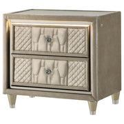 Lorient 2-drawer LED Nightstand with USB Ivory and Camel - 222662