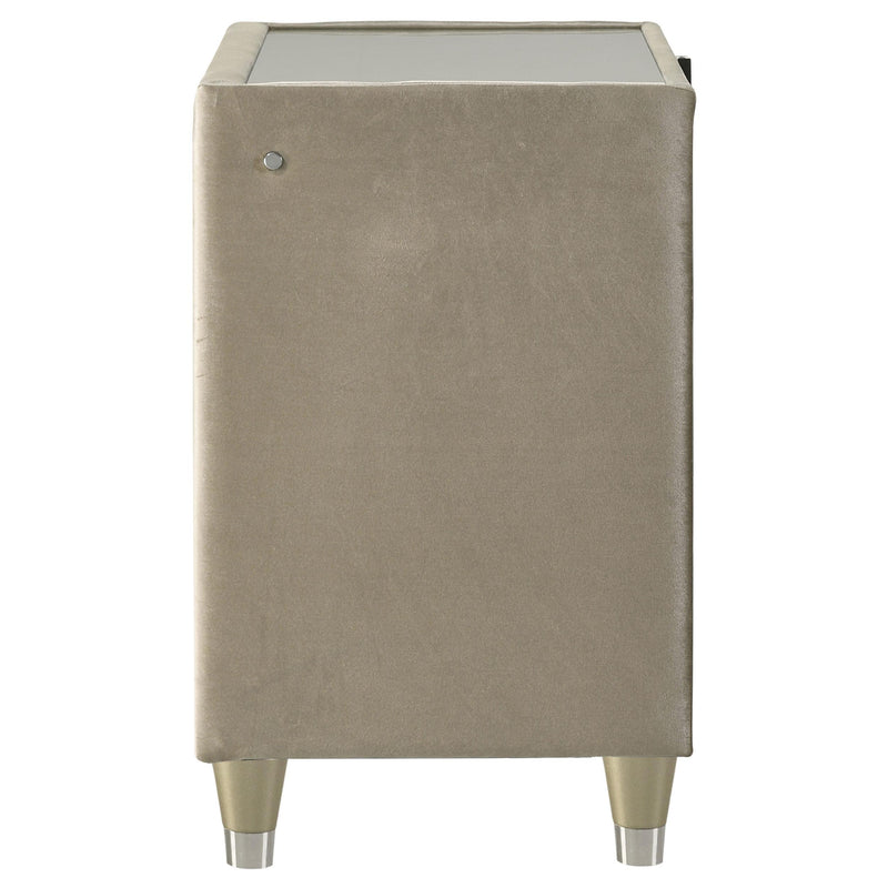 Lorient 2-drawer LED Nightstand with USB Ivory and Camel - 222662