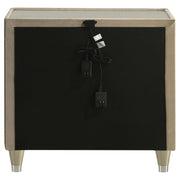 Lorient 2-drawer LED Nightstand with USB Ivory and Camel - 222662