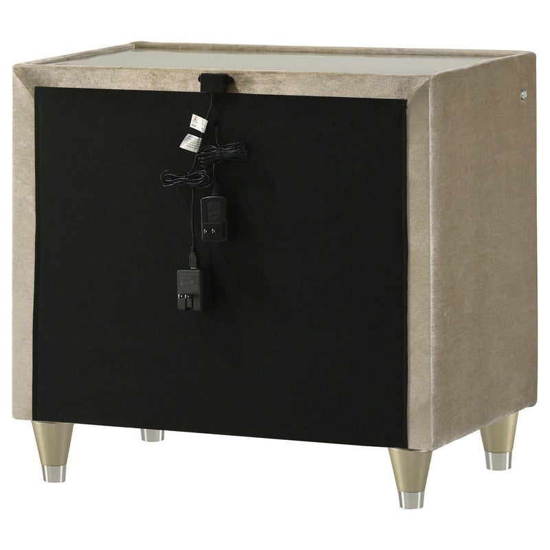 Lorient 2-drawer LED Nightstand with USB Ivory and Camel - 222662