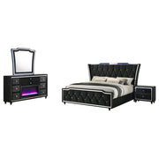 Lorient 4-piece Queen Bedroom Set Black - 223161Q-S4B