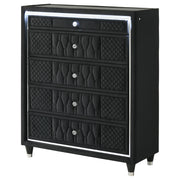 Lorient 5-drawer LED Chest of Drawers Black - 223165
